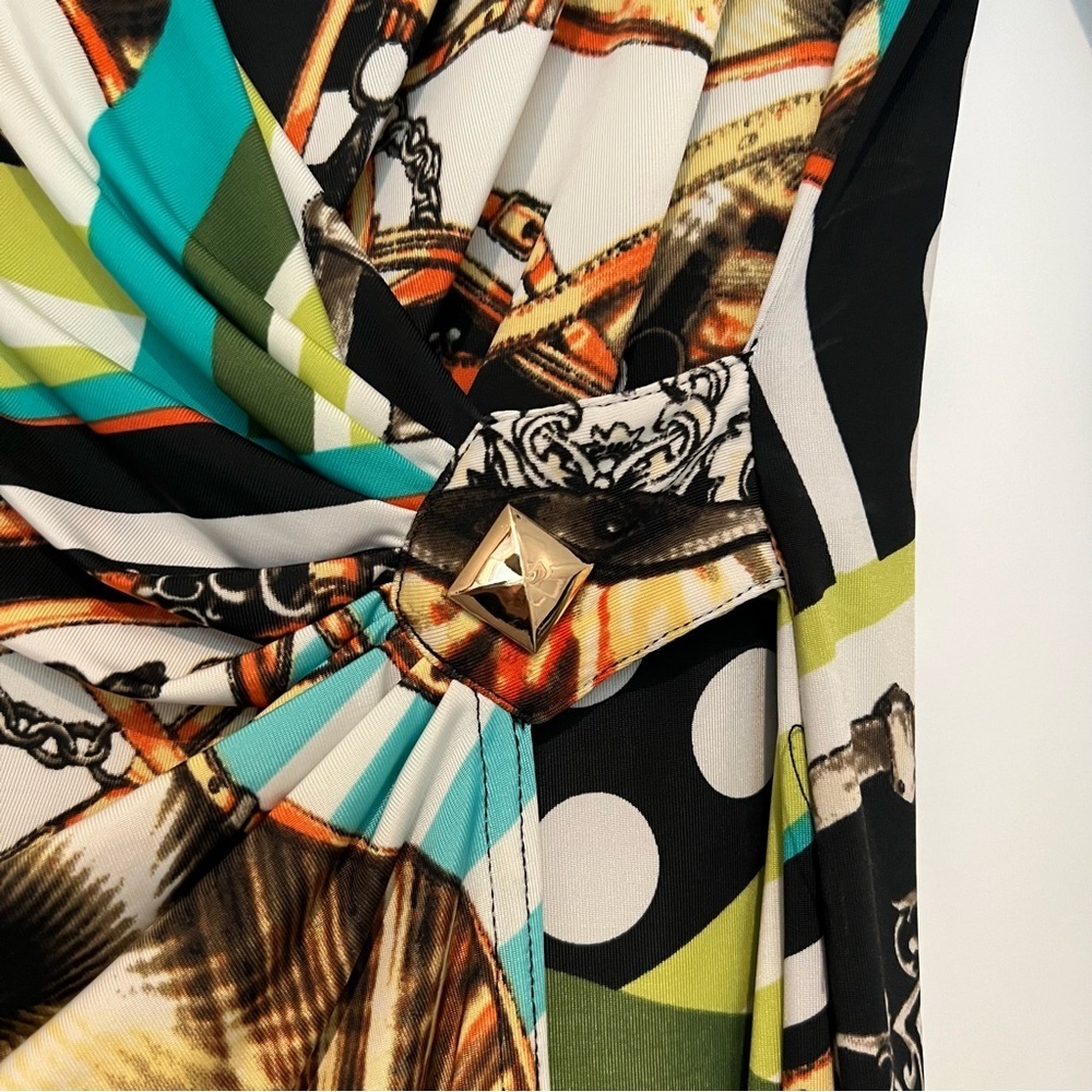 Carmen Marc Valvo Multicolor Long Sleeves Dress Size Small - Picture 3 of 16